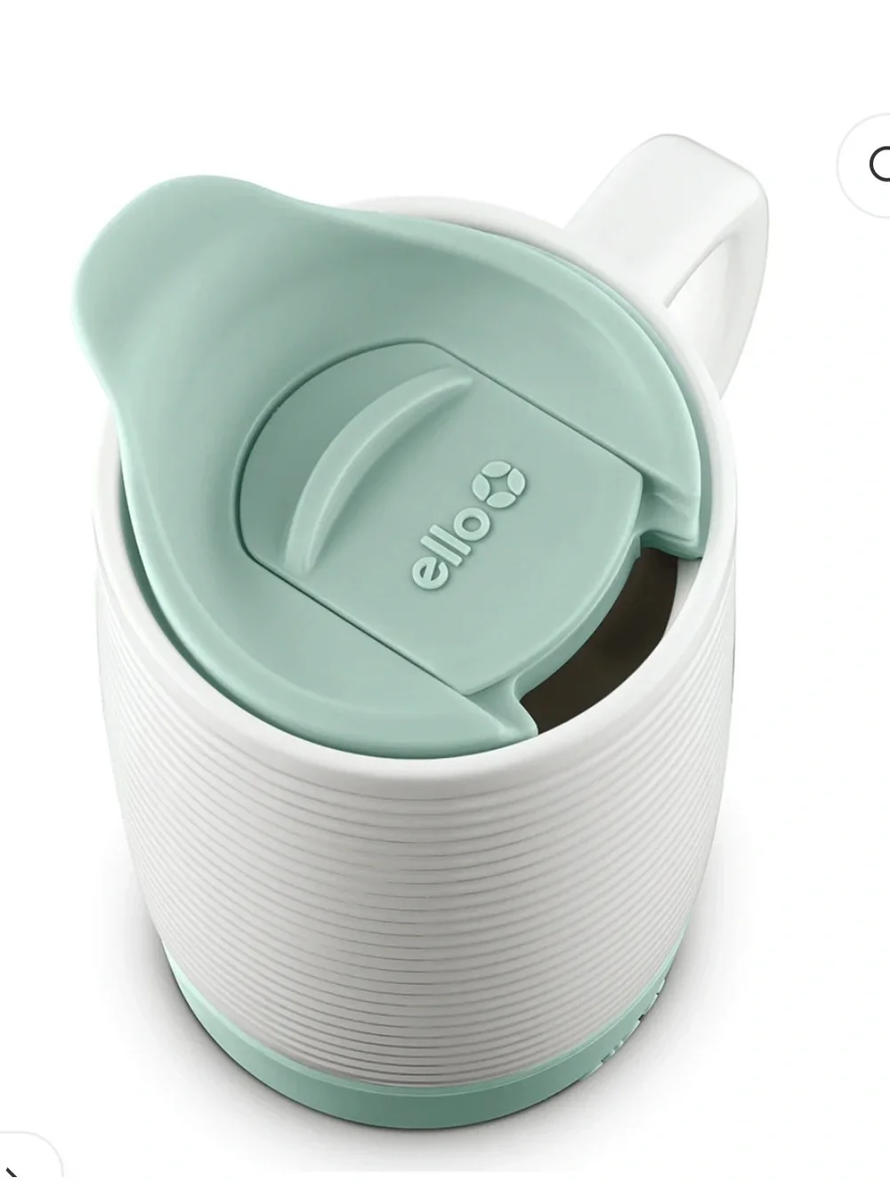 Set of 2 Ello Jane 18 oz Ceramic Travel Mugs with Slider (Mint & Teal) - Picture 10 of 10
